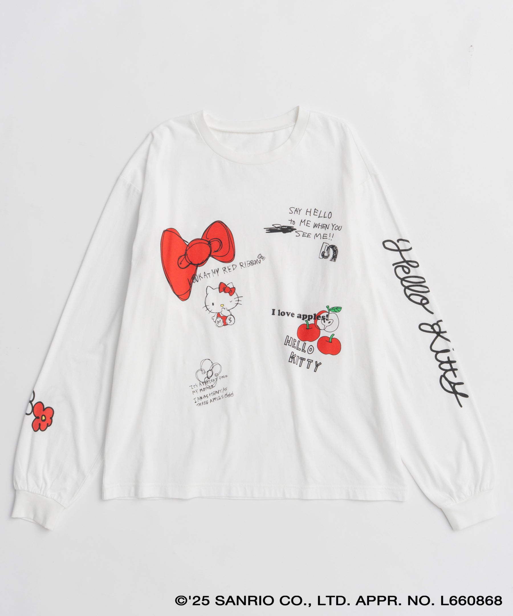 [HELLO KITTY × MAISON SPECIAL] HELLO KITTY Hand iIllust Long-Sleeve T-Shirt