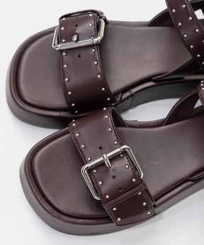 【26SPRING PRE-ORDER】Studded Wide Belt Sandals