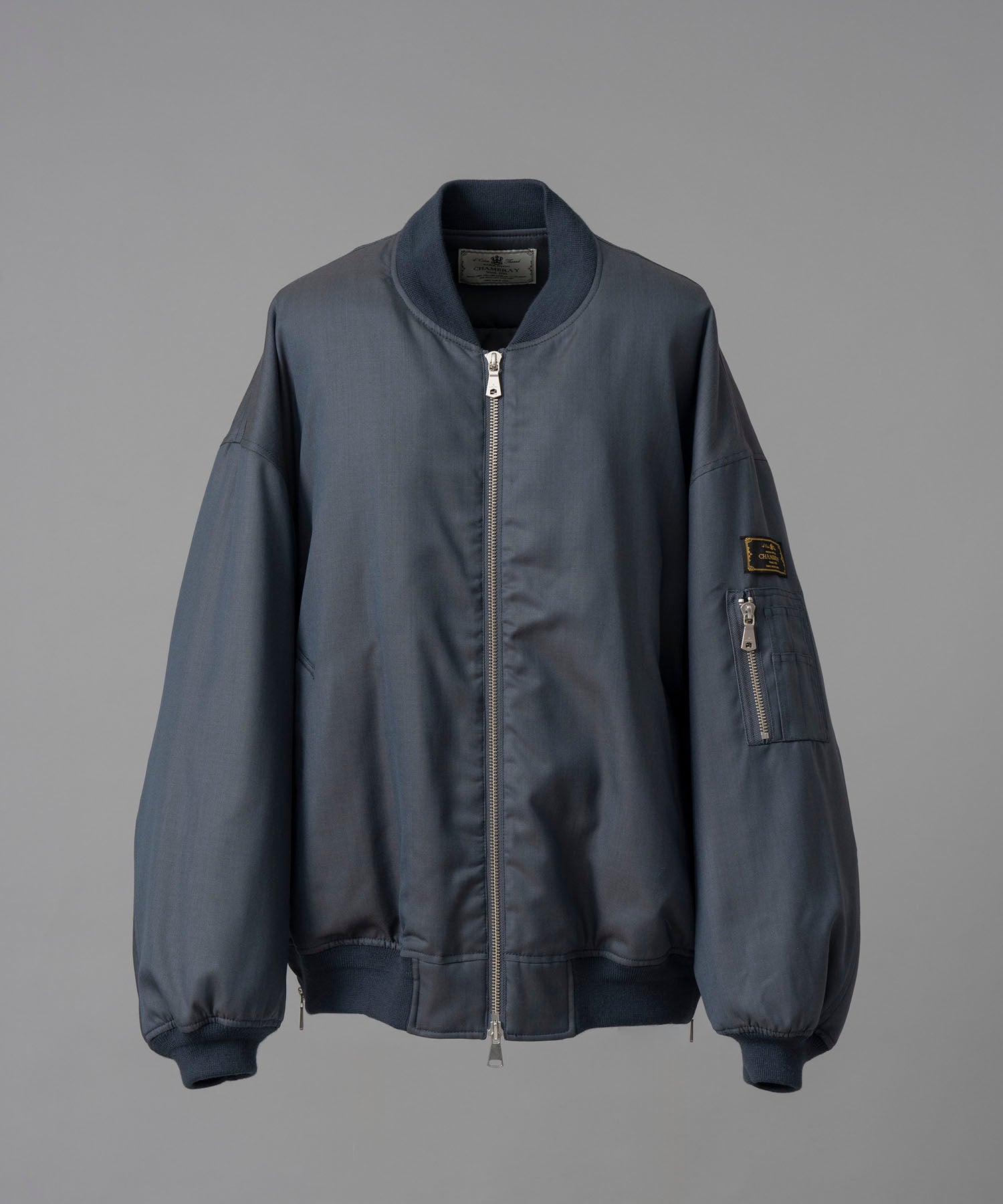 4 Colors Chambray Washable Wool Prime-Over MA-1 Bomber Jacket