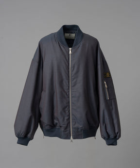 4 Colors CHAMBRAY WASHABLE WOOL PRIME-OVER MA-1 Bomber Jacket