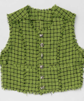 【25SPRING PRE-ORDER】Tweed Fringe Vest