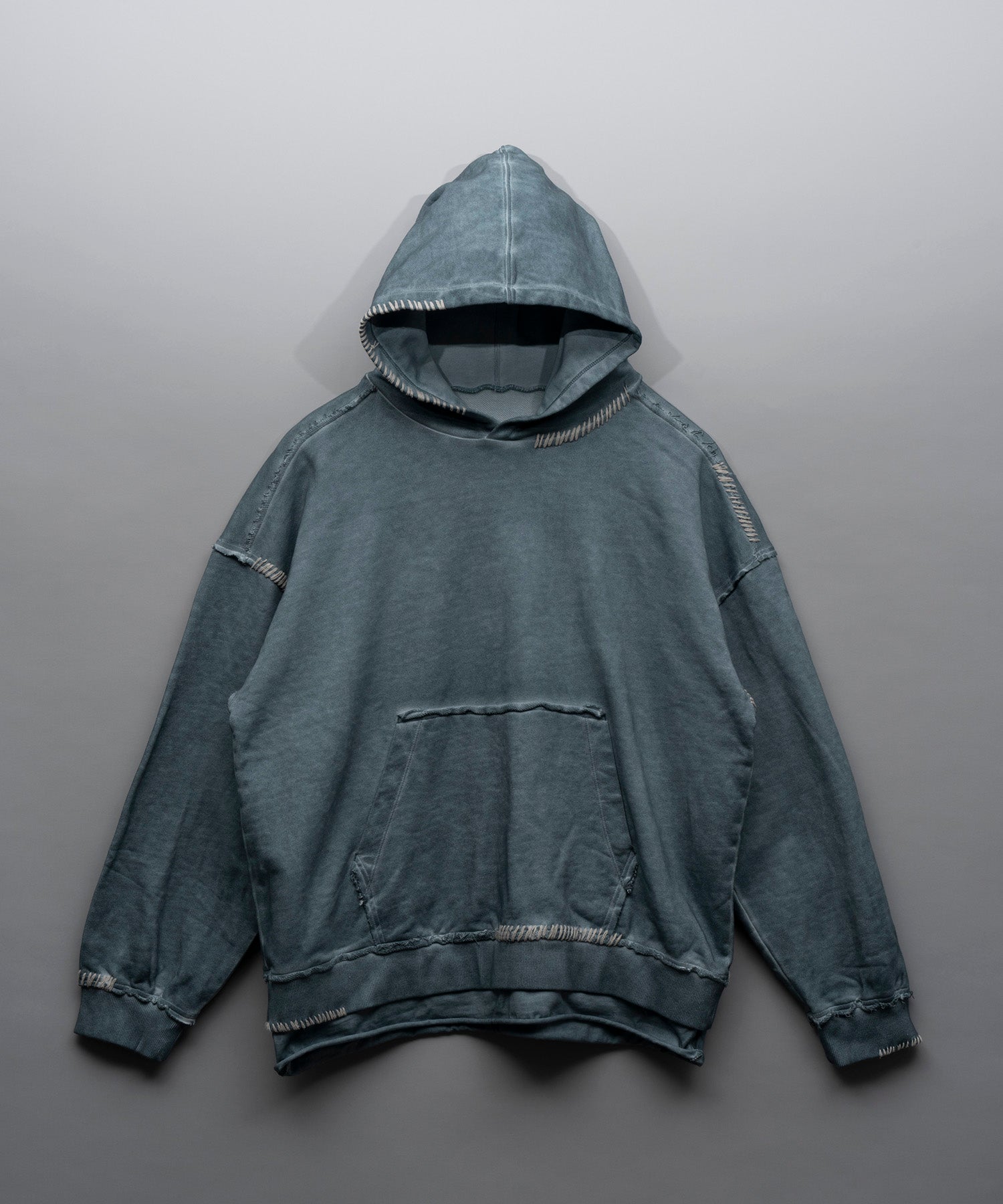 [24AW Pre-Order] HEAVY-WEIGHT SWEAT EMBROIDERY DAMAGE OVER-DYE HOODIE