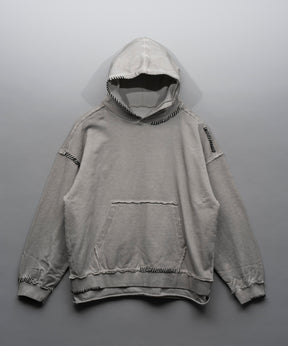 [24AW Pre-Order] HEAVY-WEIGHT SWEAT EMBROIDERY DAMAGE OVER-DYE HOODIE