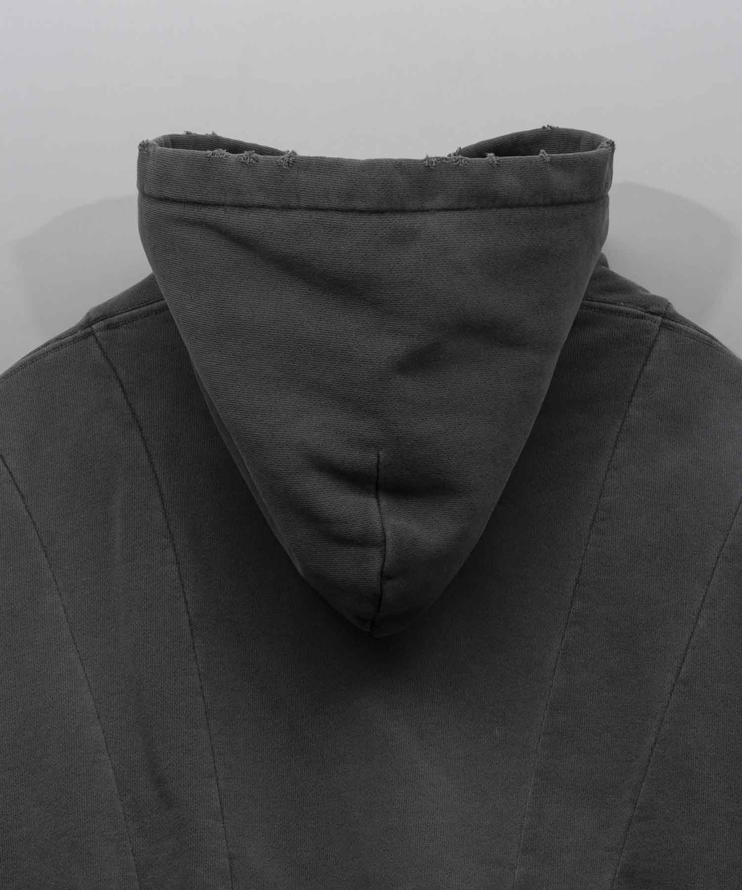 Three-Dimensional Prime-Over Cutting Weathered Hoodie