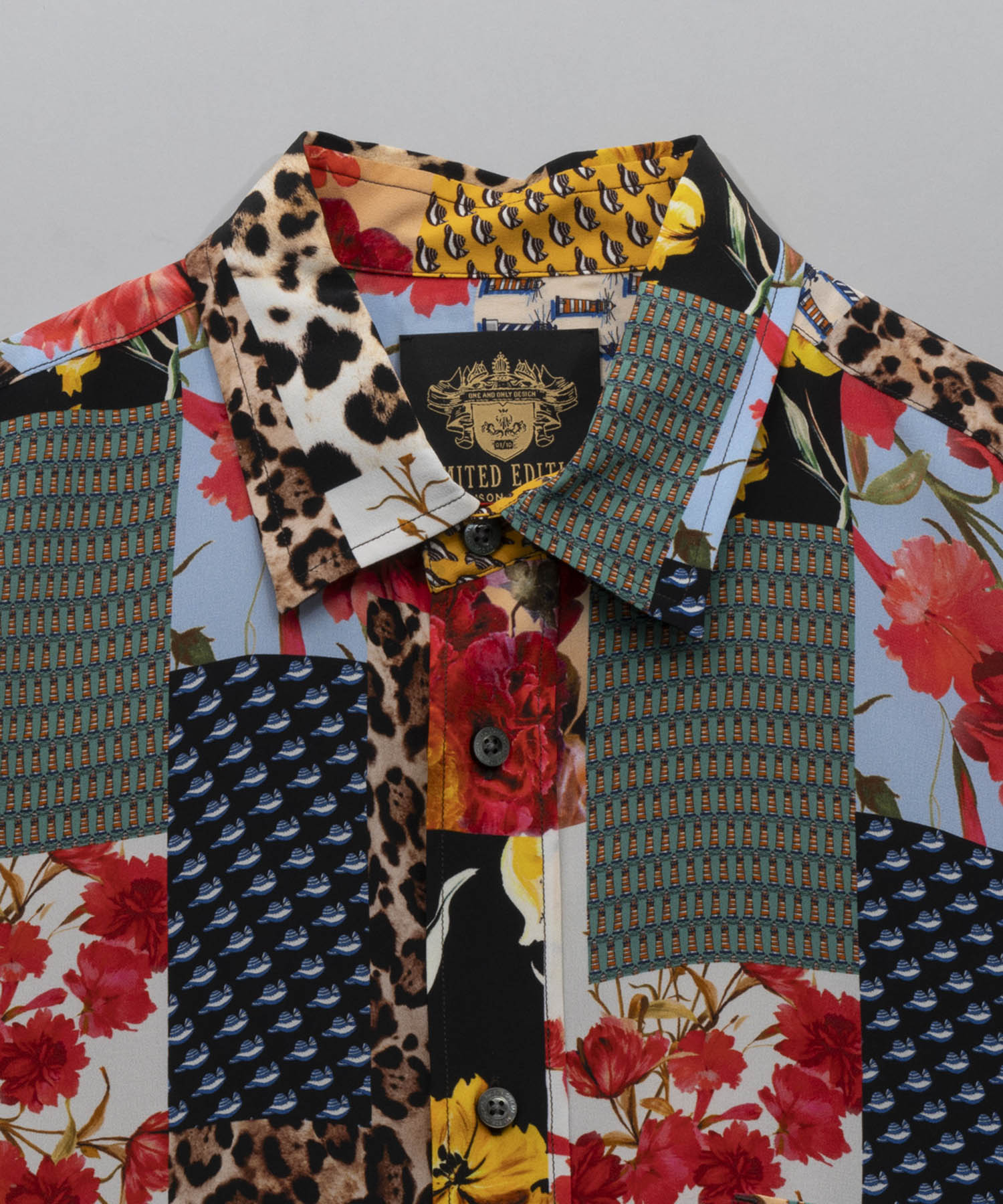 【Italian Dead Stock Fabric】Silk Prime-Over Regular Collar Shirt