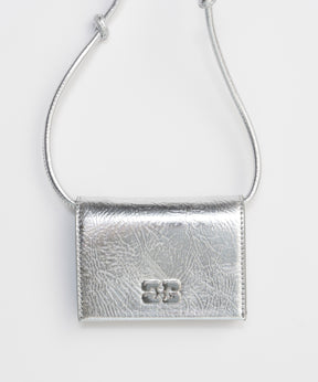 【GANNI】Ganni Bou Wallet On Strap Silver