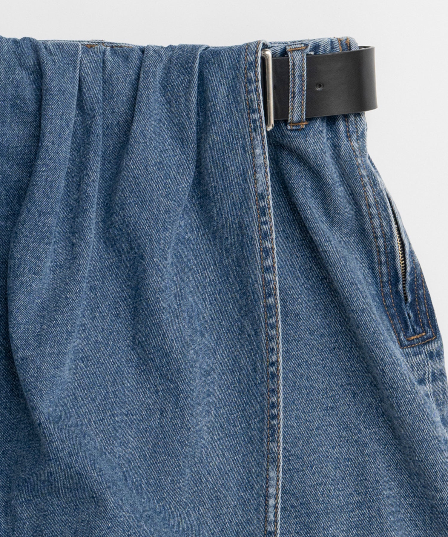 【26SPRING PRE-ORDER】Drape Denim Culotte Skirt