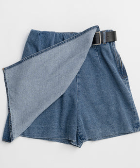 【26SPRING PRE-ORDER】Drape Denim Culotte Skirt