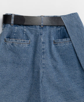 【26SPRING PRE-ORDER】Drape Denim Culotte Skirt