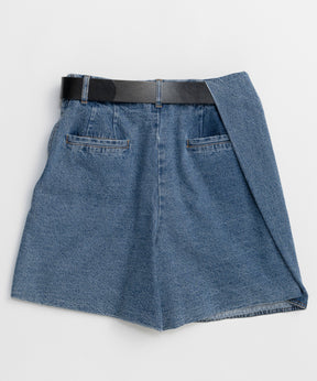 【26SPRING PRE-ORDER】Drape Denim Culotte Skirt