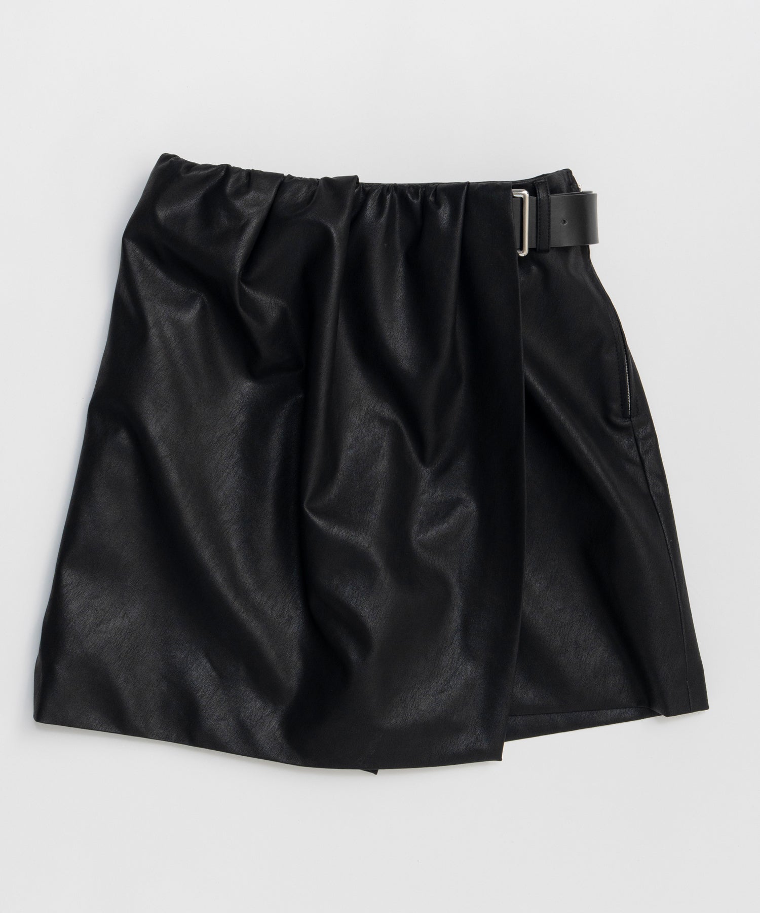 【26SPRING PRE-ORDER】Drape Vegan Leather Culotte Skirt