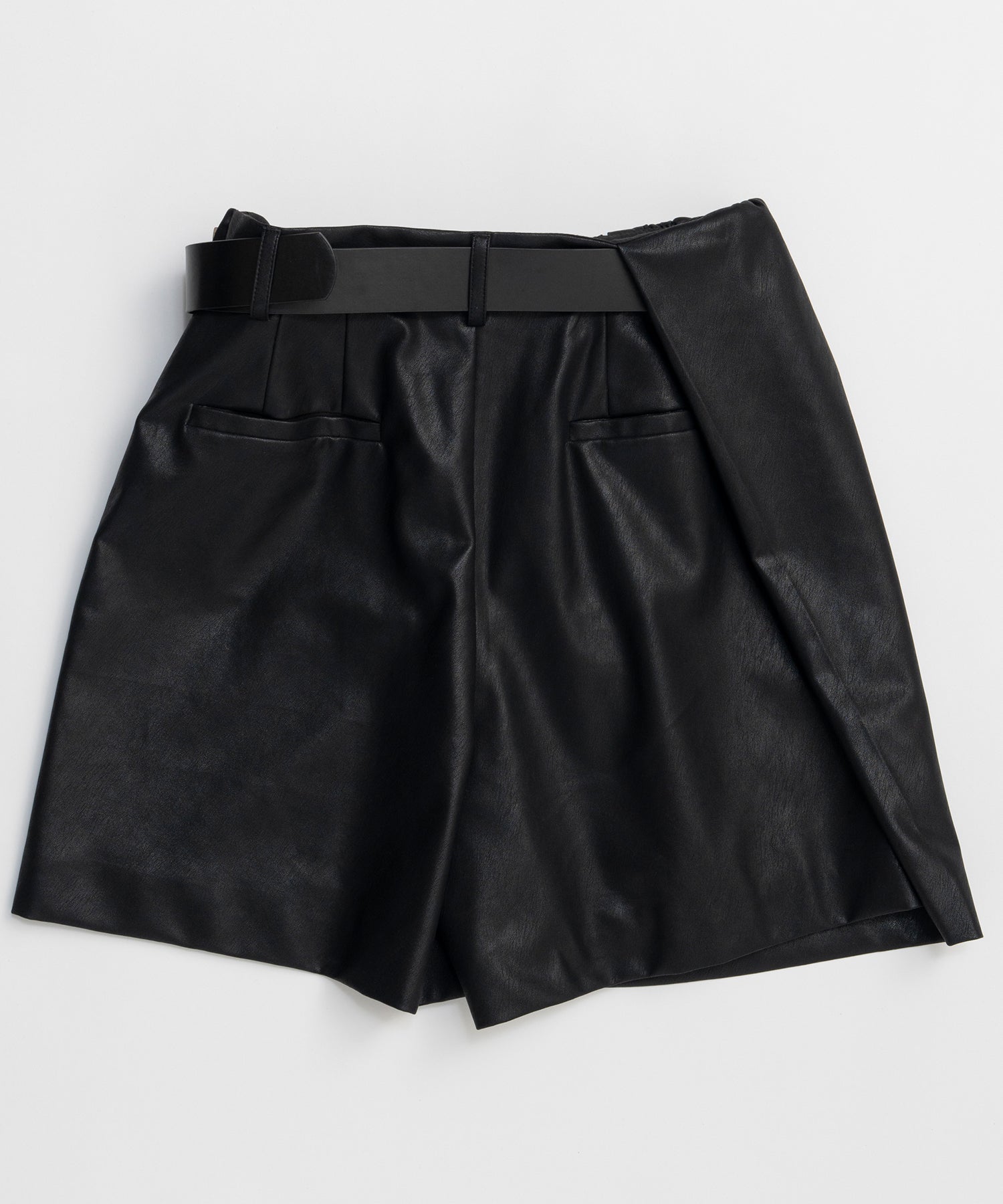 【26SPRING PRE-ORDER】Drape Vegan Leather Culotte Skirt