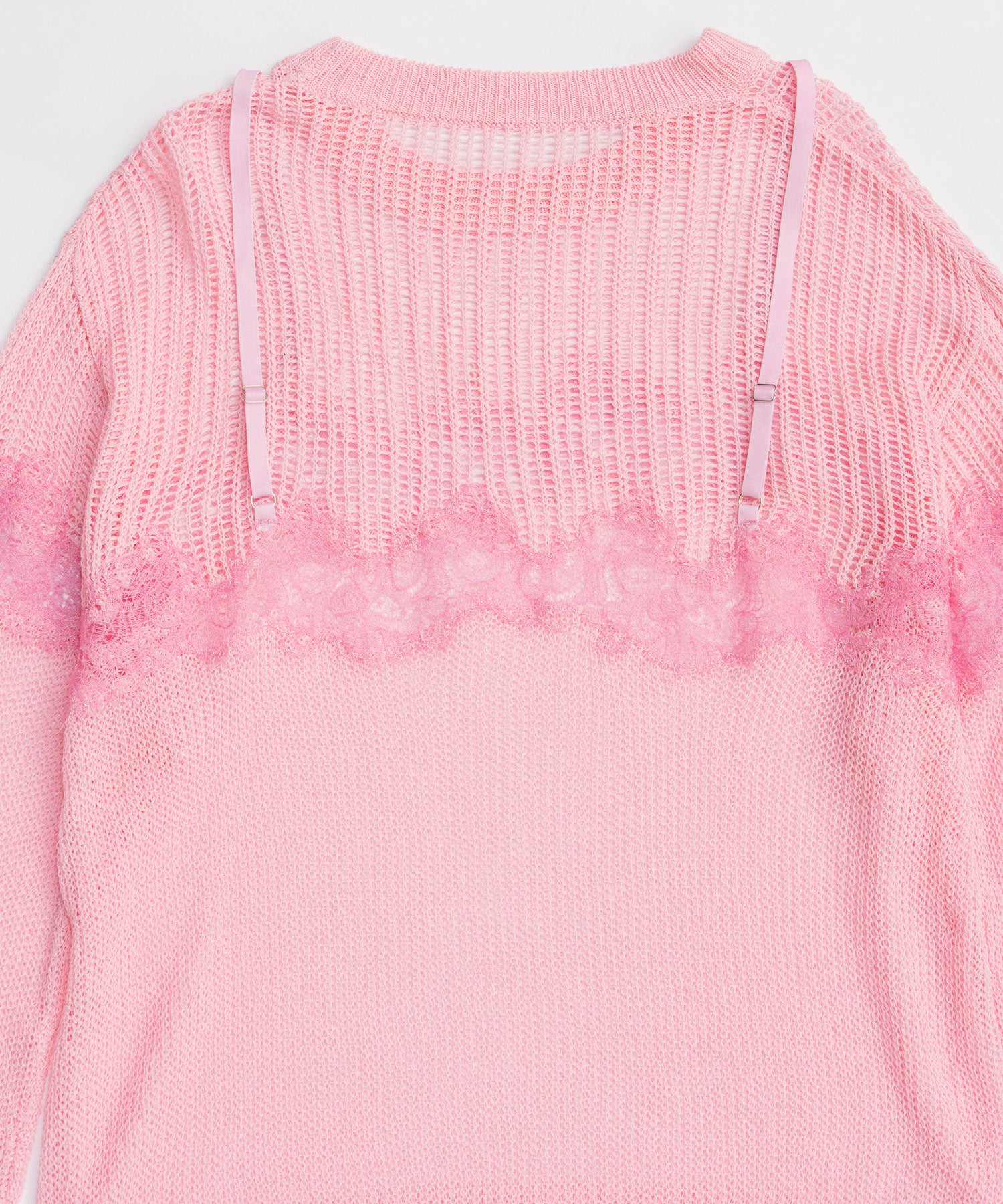 【26SPRING PRE-ORDER】Lace-Combi Mesh Knit Pullover