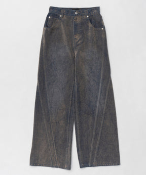 【25SPRING PRE-ORDER】Wide Straight Flocking Denim Pants