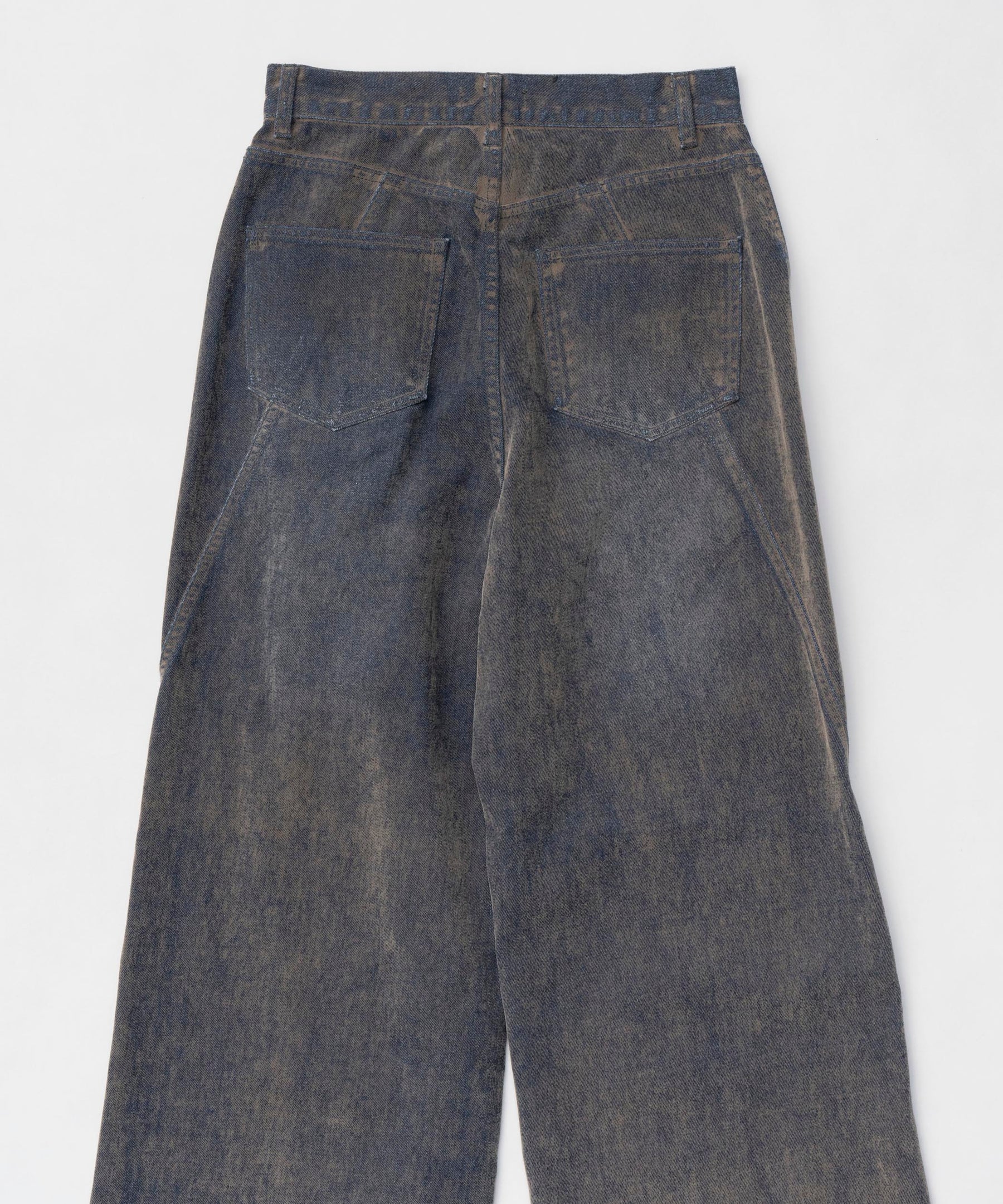 【25SPRING PRE-ORDER】Wide Straight Flocking Denim Pants