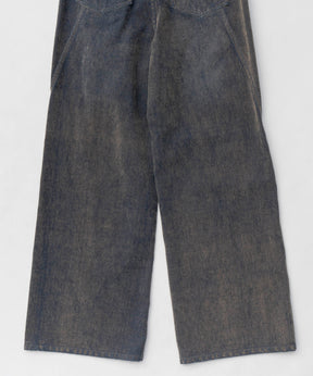 【25SPRING PRE-ORDER】Wide Straight Flocking Denim Pants