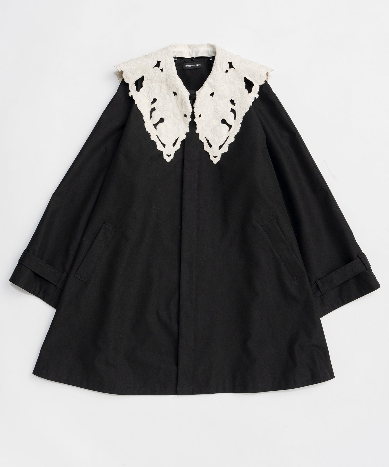 【26SPRING PRE-ORDER】Lace Collar Tent Flare Trench Coat
