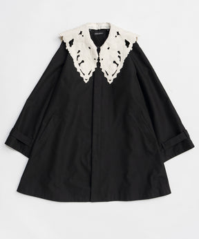 【26SPRING PRE-ORDER】Lace Collar Tent Flare Trench Coat