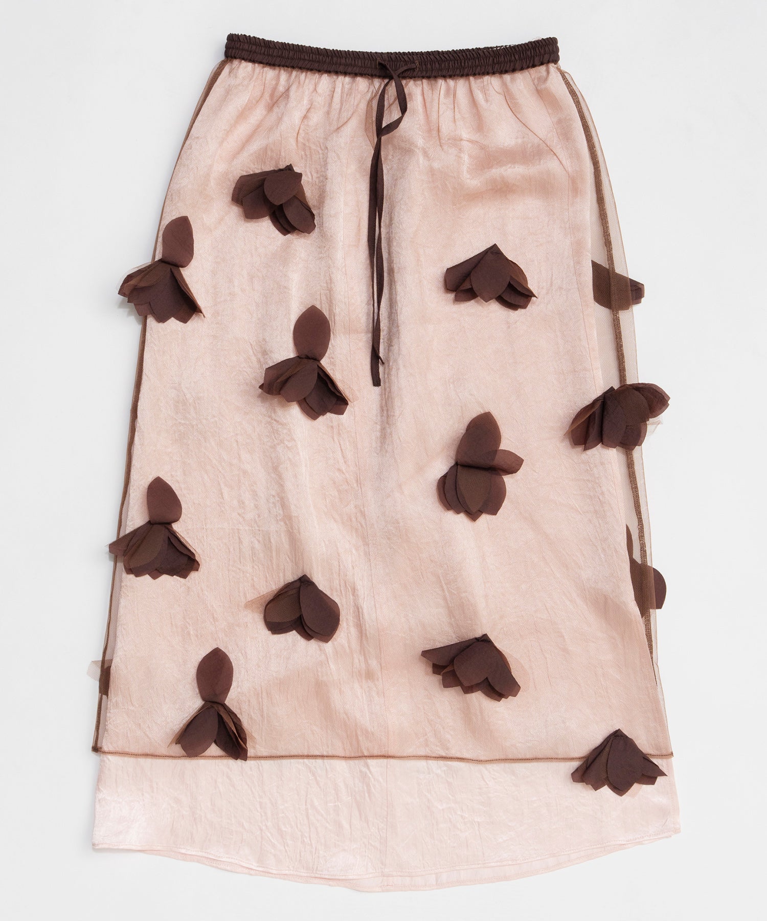 【26SPRING PRE-ORDER】Sheer Floral Layered Skirt
