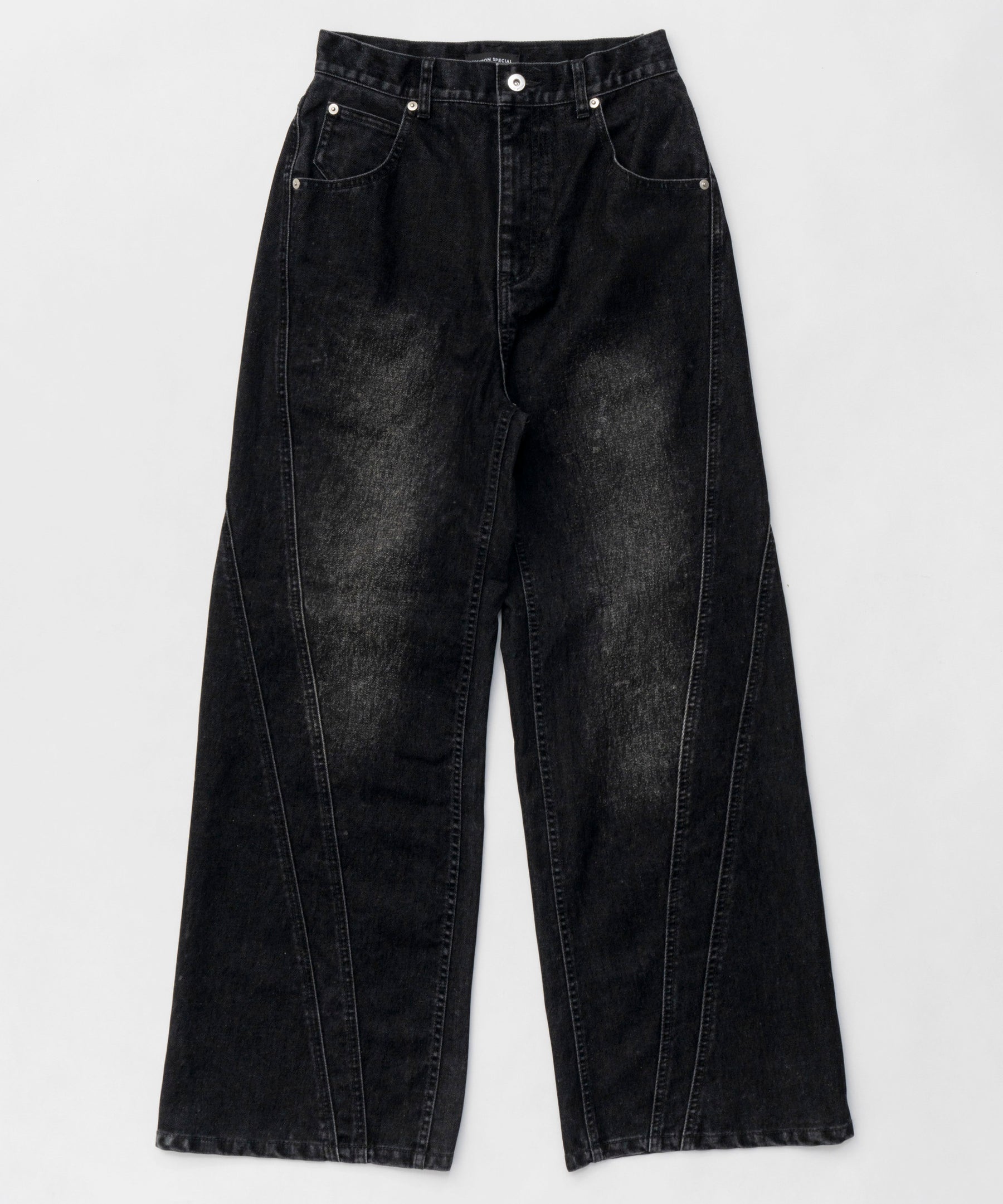 【25SPRING PRE-ORDER】Wide Straight Flocking Denim Pants