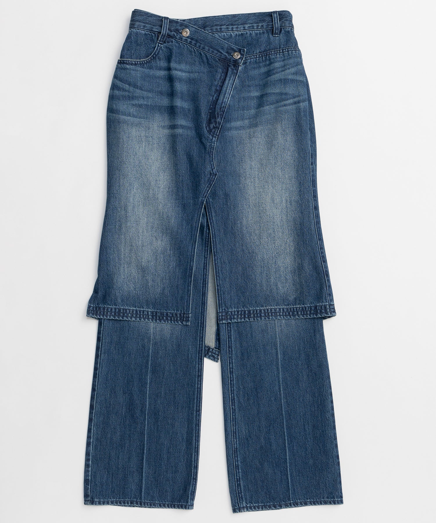 [26SPRING PRE-ORDER] 레이어드 스커트 데님 팬츠