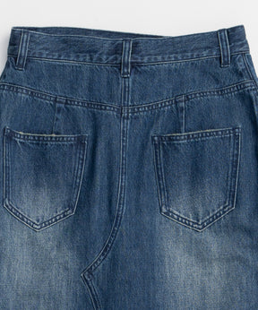 [26SPRING PRE-ORDER] 레이어드 스커트 데님 팬츠