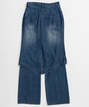 [26SPRING PRE-ORDER] 레이어드 스커트 데님 팬츠