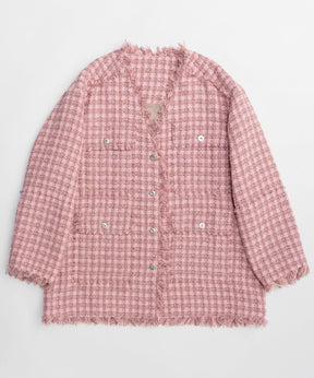 【26SPRING PRE-ORDER】Fringe Tweed Long Jacket