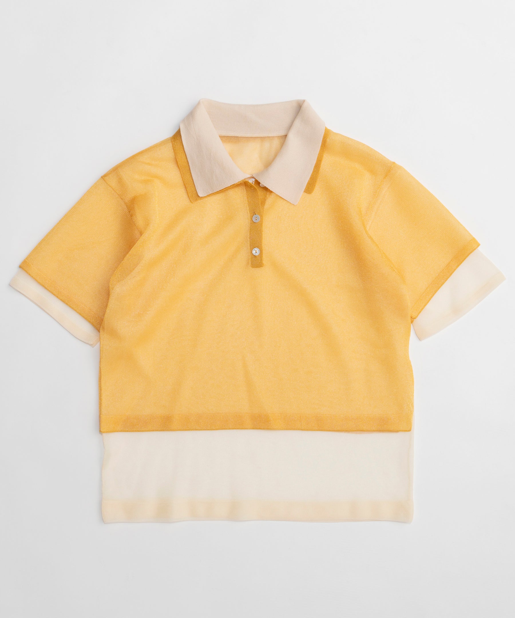 【26SPRING PRE-ORDER】Layered Sheer Knit Polo
