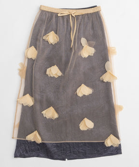 【26SPRING PRE-ORDER】Sheer Floral Layered Skirt