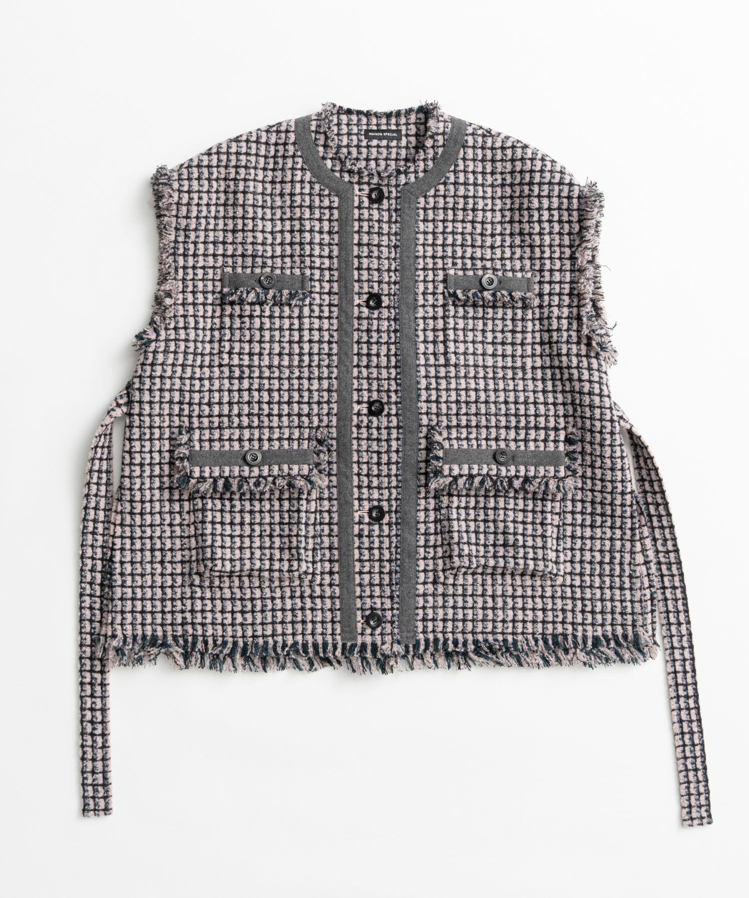 【26AUTUMN PRE-ORDER】Belted Tweed Oversized Vest