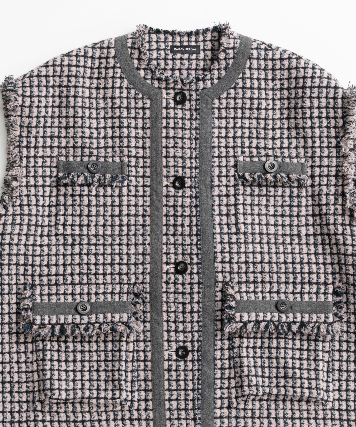 【26AUTUMN PRE-ORDER】Belted Tweed Oversized Vest