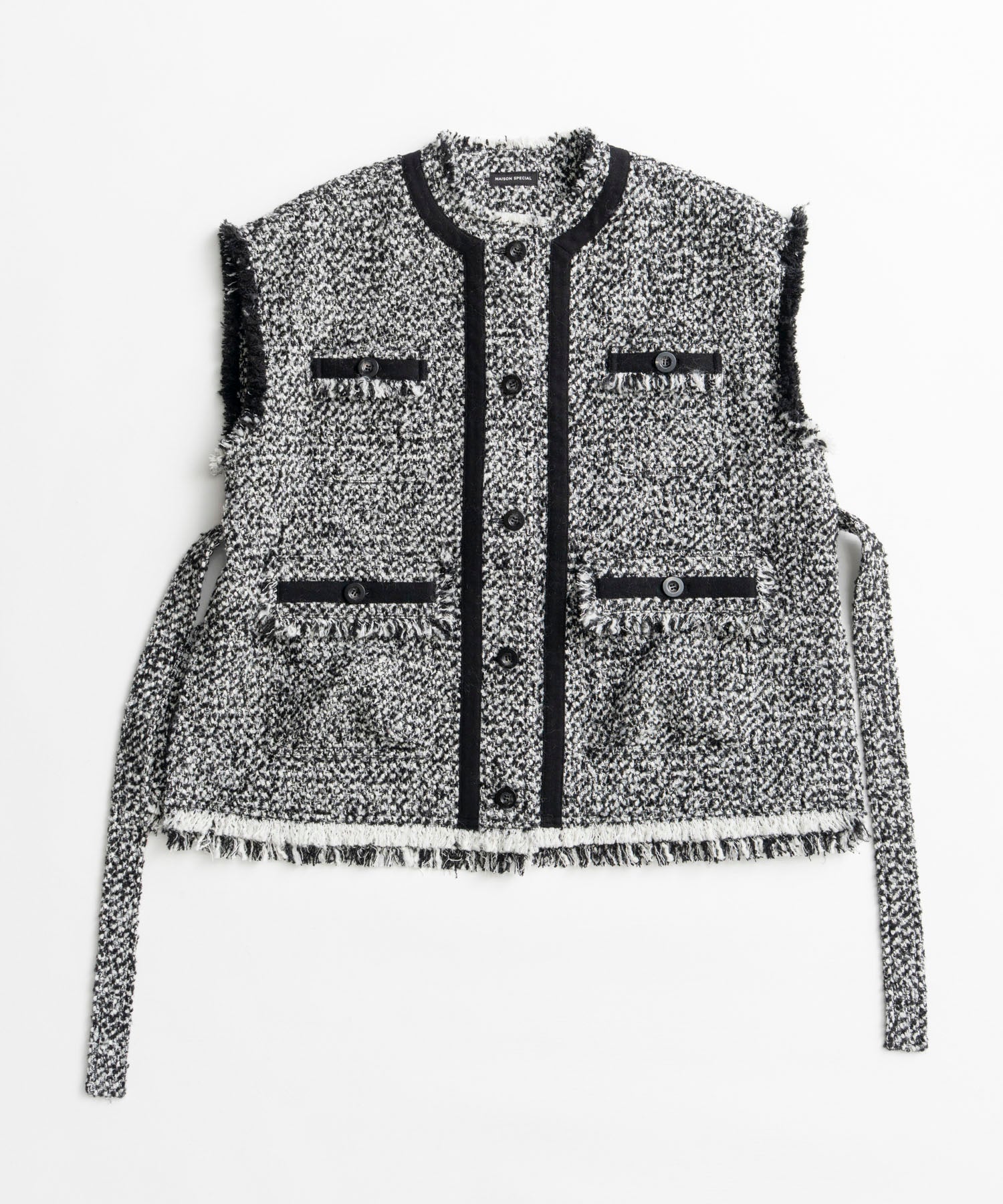 【26AUTUMN PRE-ORDER】Belted Tweed Oversized Vest