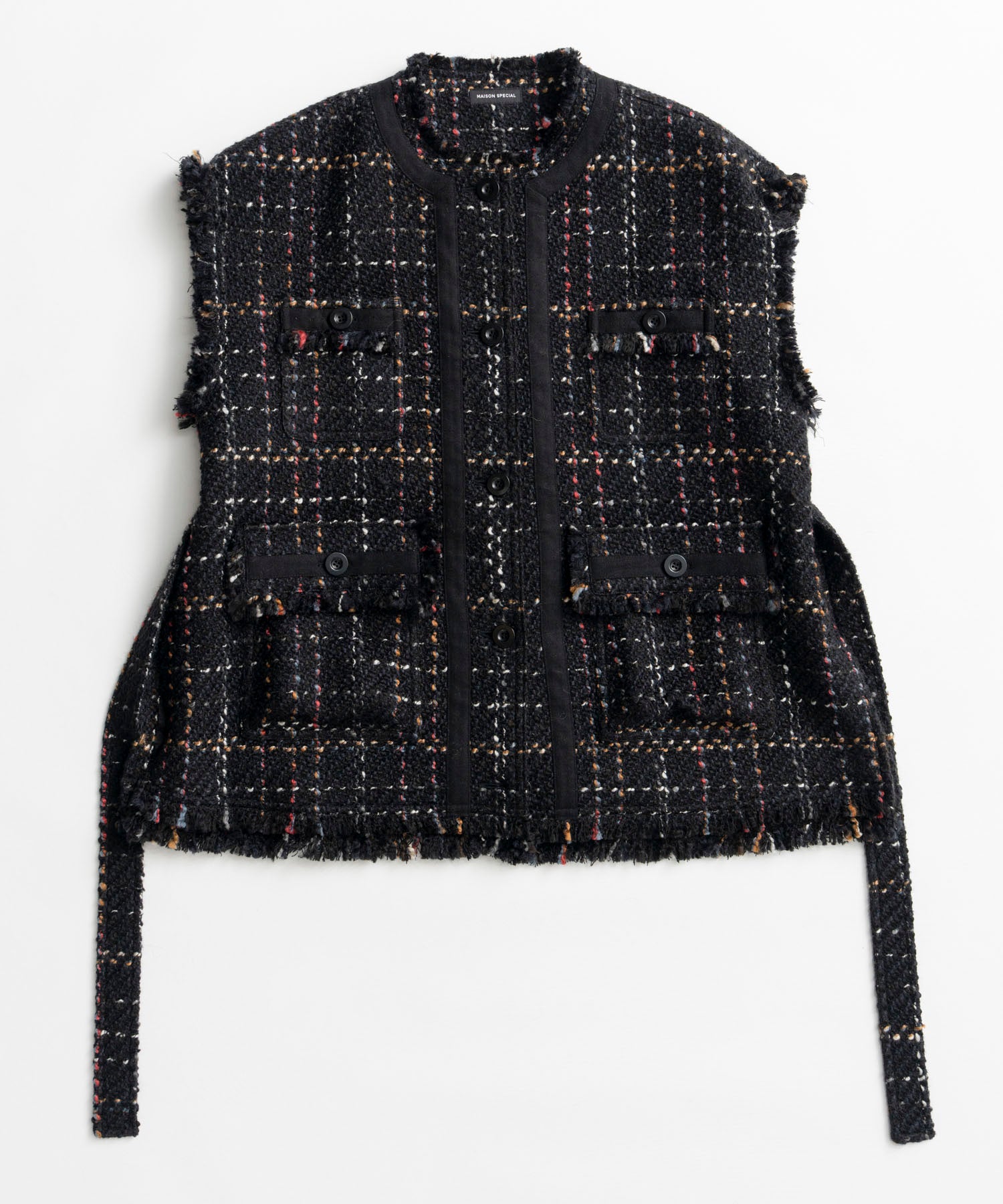 【26AUTUMN PRE-ORDER】Belted Tweed Oversized Vest