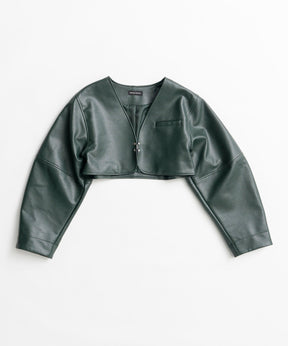 【26AUTUMN PRE-ORDER】Vegan Leather Short Jacket
