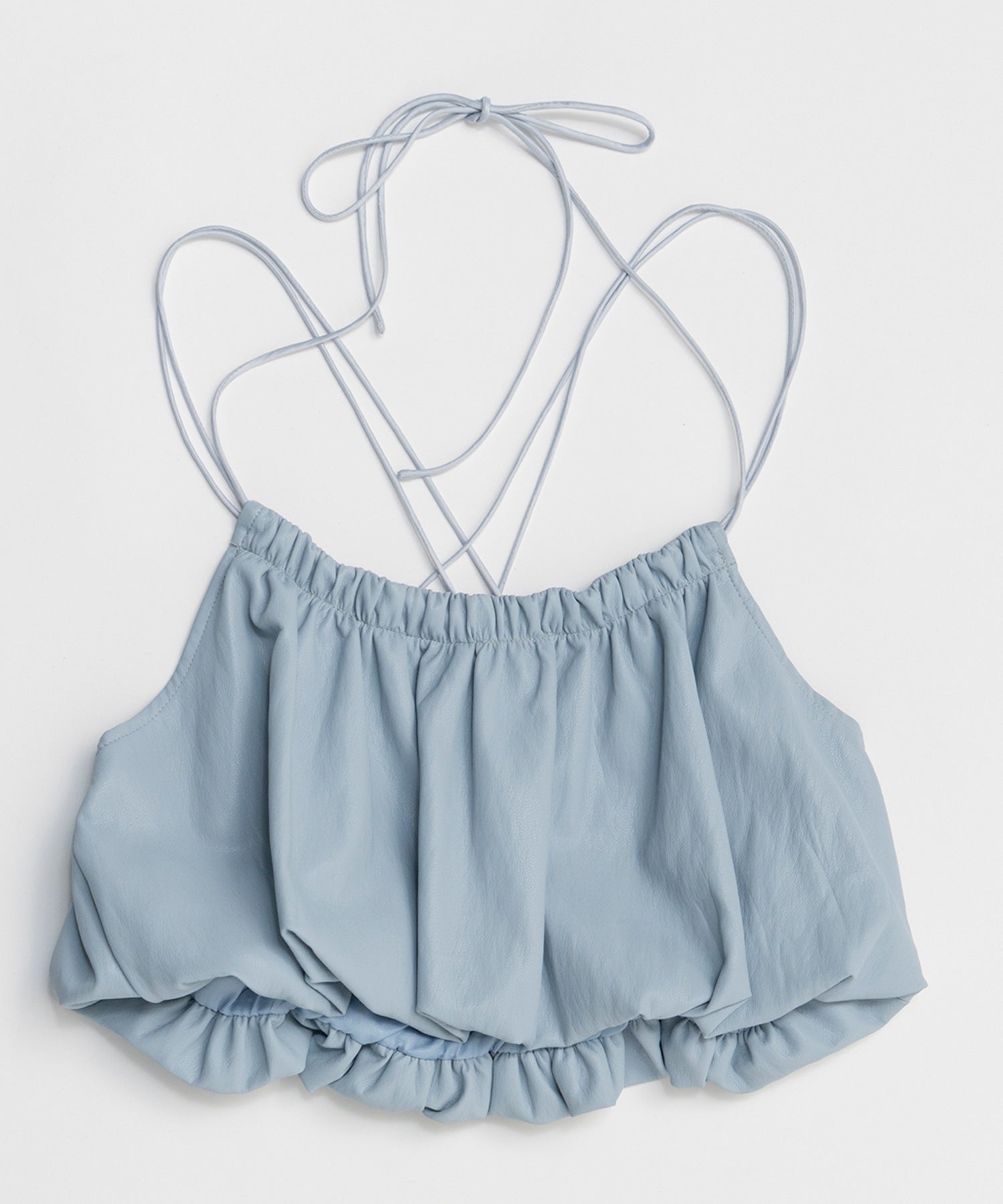 【26SPRING preorder】Gathered Balloon Vegan Leather Bustier