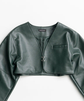 【26AUTUMN PRE-ORDER】Vegan Leather Short Jacket