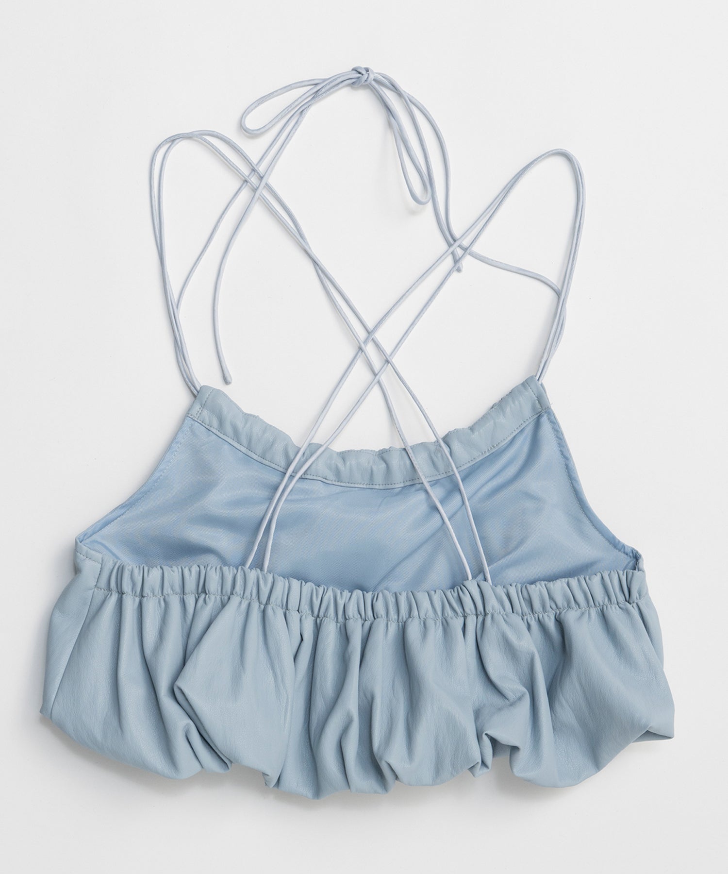 【26SPRING preorder】Gathered Balloon Vegan Leather Bustier