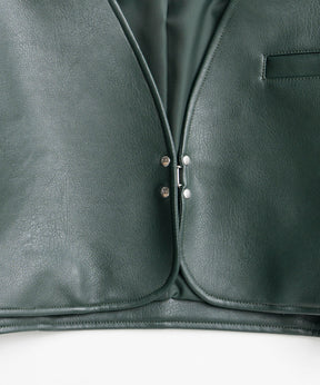 【26AUTUMN PRE-ORDER】Vegan Leather Short Jacket