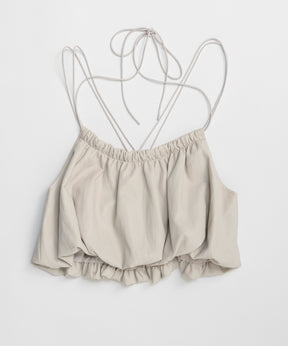 【26SPRING preorder】Gathered Balloon Vegan Leather Bustier