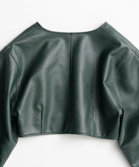 【26AUTUMN PRE-ORDER】Vegan Leather Short Jacket