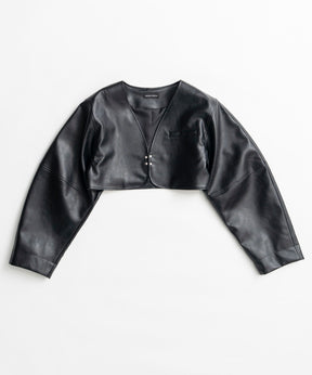 【26AUTUMN PRE-ORDER】Vegan Leather Short Jacket