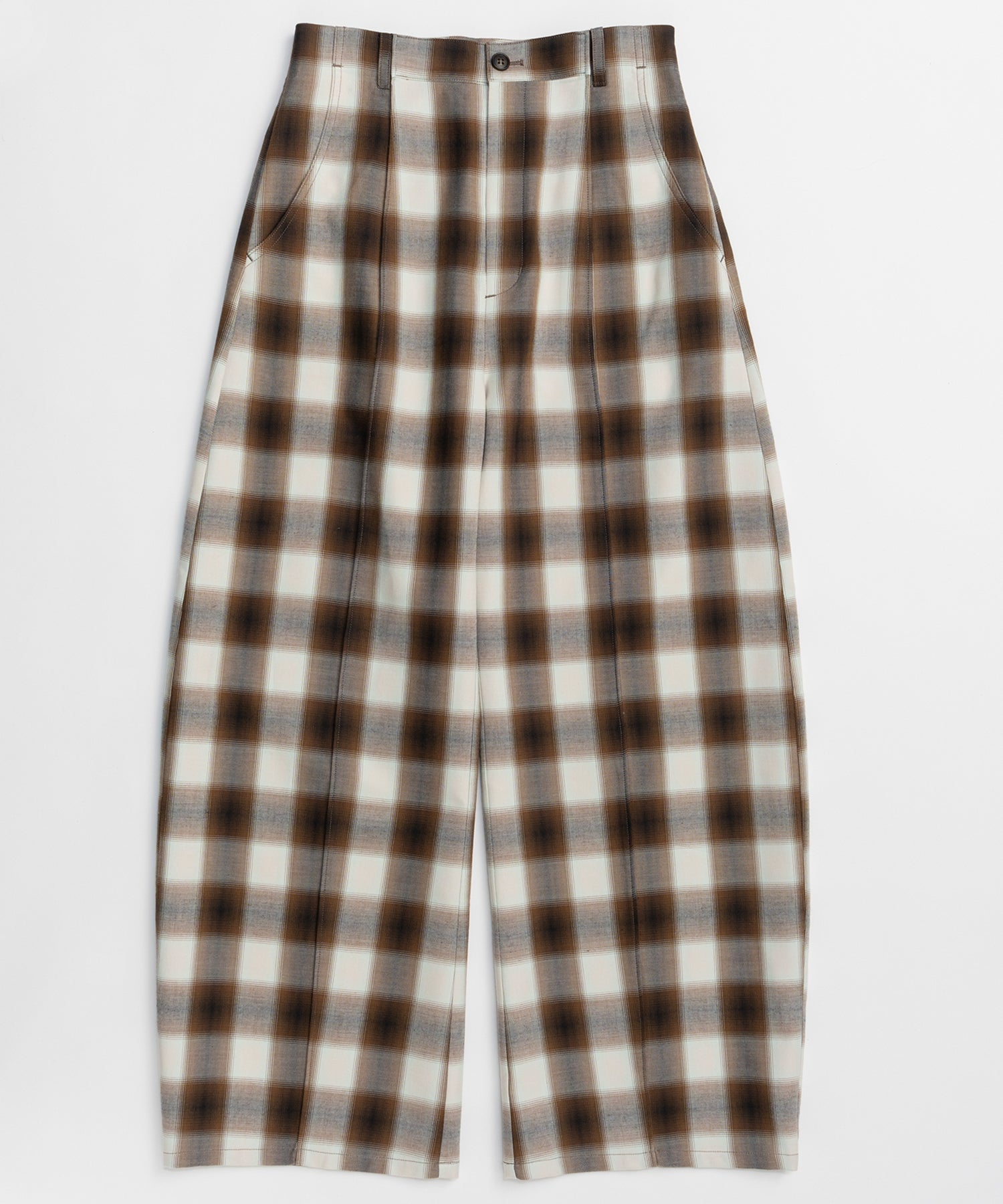 【26SPRING PRE-ORDER】Center Pin Tuck Ombre Check Pants