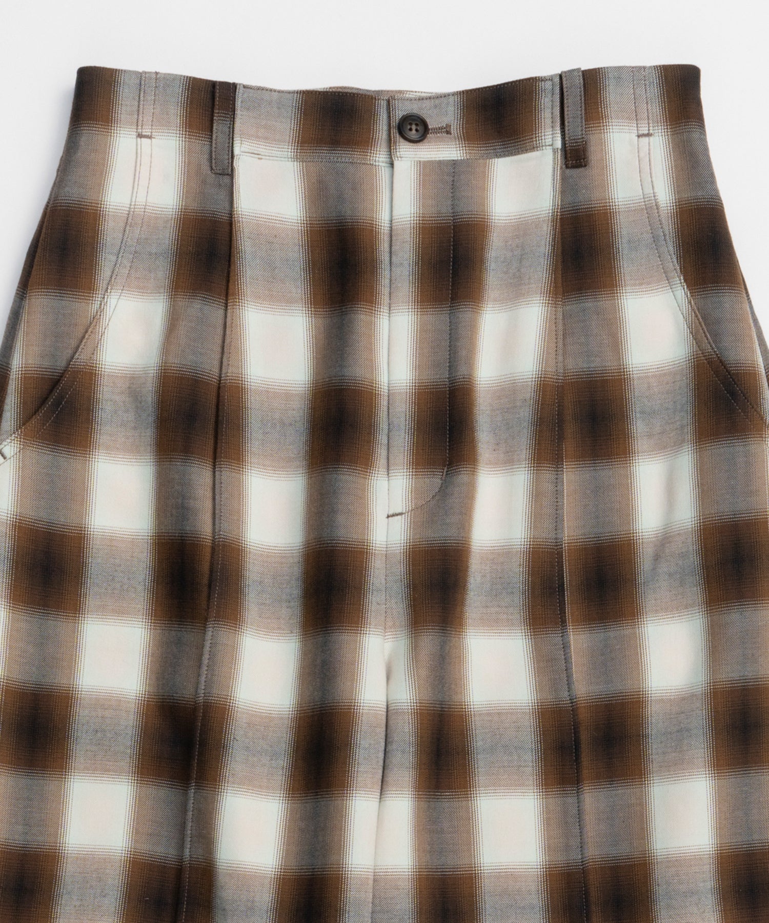 【26SPRING PRE-ORDER】Center Pin Tuck Ombre Check Pants