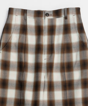 【26SPRING PRE-ORDER】Center Pin Tuck Ombre Check Pants