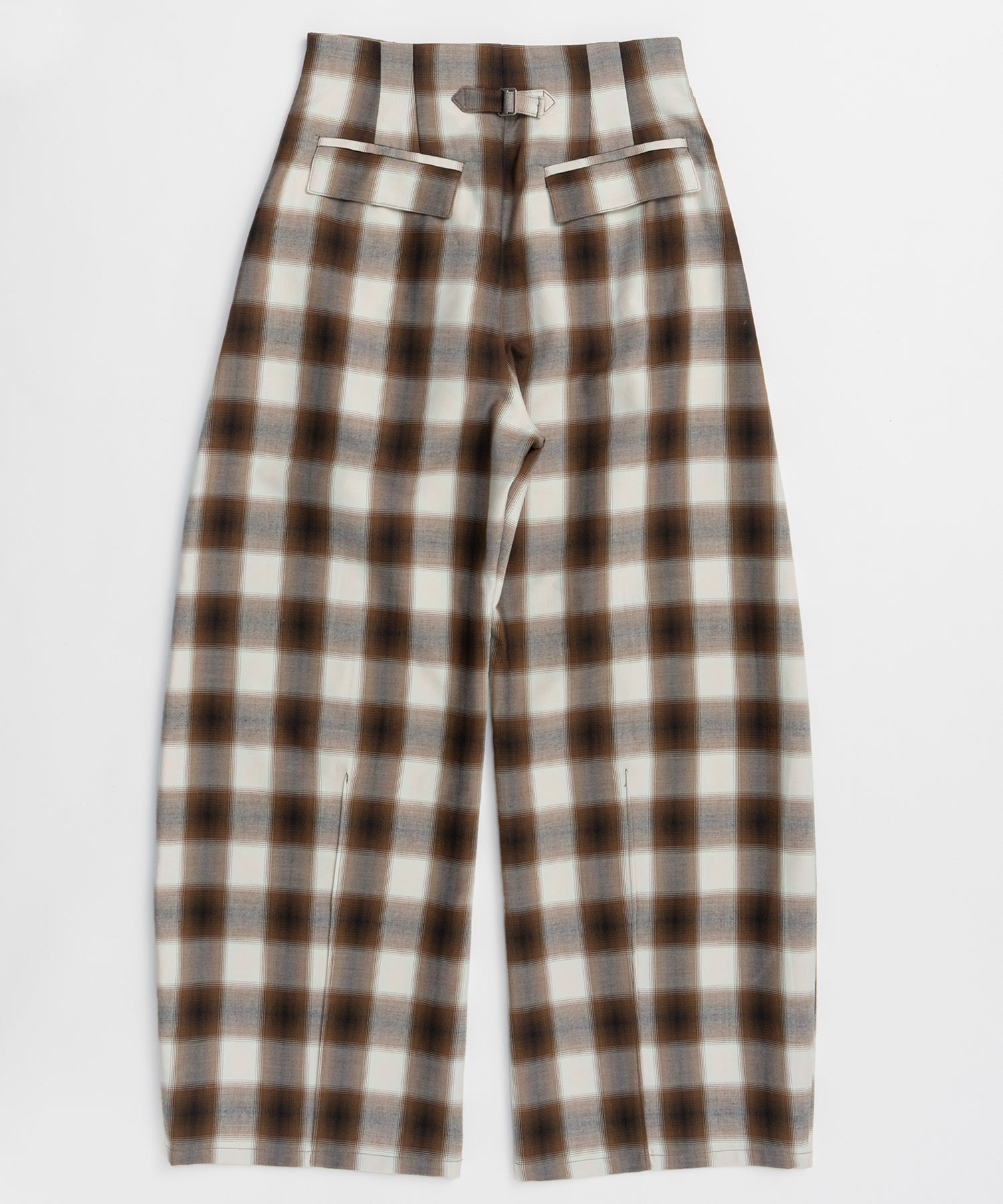 【26SPRING PRE-ORDER】Center Pin Tuck Ombre Check Pants