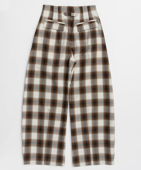 【26SPRING PRE-ORDER】Center Pin Tuck Ombre Check Pants