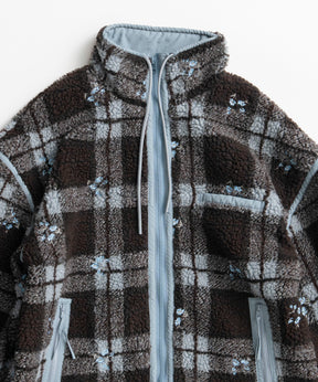 【26AUTUMN PRE-ORDER】Flower Embroidery Boa Blouson