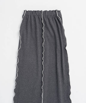 【25SPRING PRE-ORDER】Cotton Material Ribbed Maxi Skirt