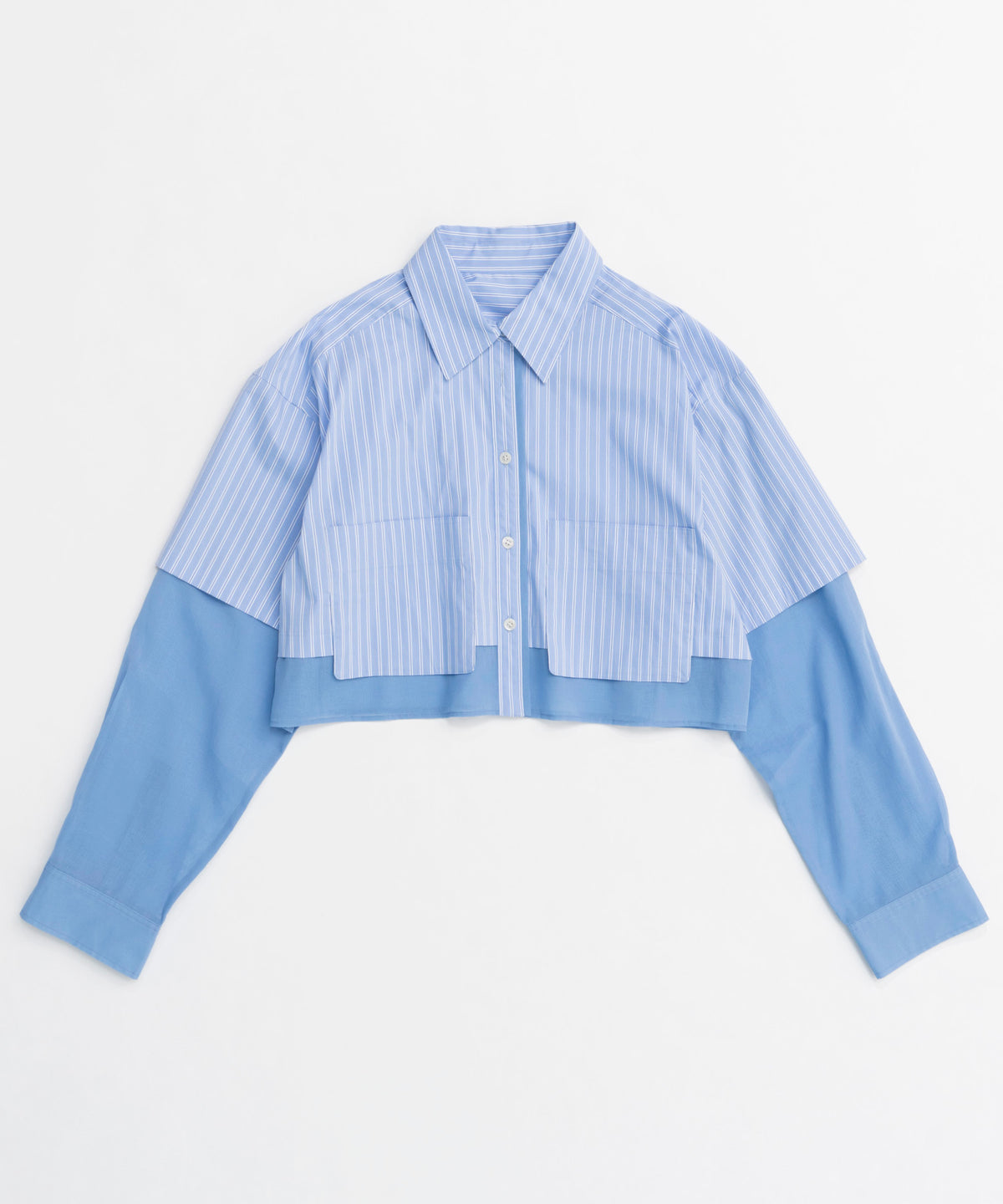 【25SPRING PRE-ORDER】Layered Sheer Fabric Short Length Shirt